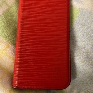 Authentic LV red epi leather iPhone fits 5 or 6.